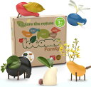 Taksa Toys ロコモ・ファミリー1 木製動物玩具 5個セット - モンテッソーリ・ウォルドルフの屋外遊び 3~7歳以上用