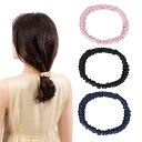 Doyime シルクヘアゴム シュシュ オシャレ 大人 髪ゴム 100% 跡が残らない ボリューム ヘアアクセサリー 縁幅1cm 絡まない 大人おしゃれ 髪にやさし ーン別で使える レディース エレガント