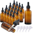 I'm so happy 遮光瓶 スポイト ガラス 小瓶 小分け アロマオイル 精油 保存容器 漏斗付き 20本セット (10ml)