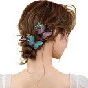 FASELE ヘアクリップ 刺繍 蝶 ヘアピン スリーピン 前髪留め バタフライ 森ガール 髪飾り 女性 子供 可愛い おしゃれ 誕生日 発表会 撮影用 結婚式 卒業式 入学式 パーティー 記念日 プレゼ