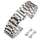 (HEYOZURY) 時計バンド ステンレス鋼 メタルバンド メタルベルト 18mm 19mm 20mm 21mm 22mm 24mm ベンドと垂直の2つのイン...