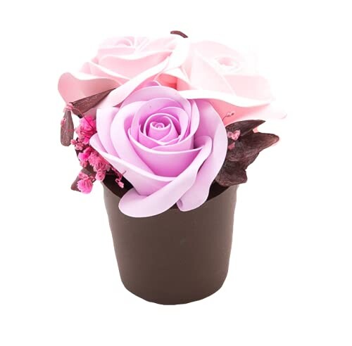 ArtIFl 造花 インテリア クレイフラワー 枯れない 香る 花 アロマ ディフューザー 3rose ギフト サブギフト サブプレゼント プチギフト ピンク バレンタイン チョコ と一緒に