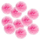 PATIKIL 10 cm ティッシュポンポンフラワー 10個 ペーパーフラワーボール 結婚式 ブ ライダルシャワー 誕生日 独身パーティー 背景装飾用 ピンク