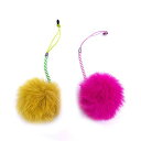 GS Golf tees Accessories Rabbit hair ゴルフティーハンガーアクセサリー2個 プレゼントにいいゴルフ用品 (PinkYello...