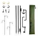 TNBworks ランタンハンガー 黒鉄 日本製 分割 式 コンパクト 収納 2WAY 13mm 黒皮 鉄 打ち込み (イカリ/アックス)