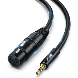 Veetop xlr 3.5mm 変換，3.5mm to XLR (メス) マイクケーブル 3.5mm trs to xlr (メス) 3.5mm to xlr変換ケーブル マイク用 変換ケーブル マイクロフォン/スピーカ/コンソール/パワーアンプ/テープレコーダ