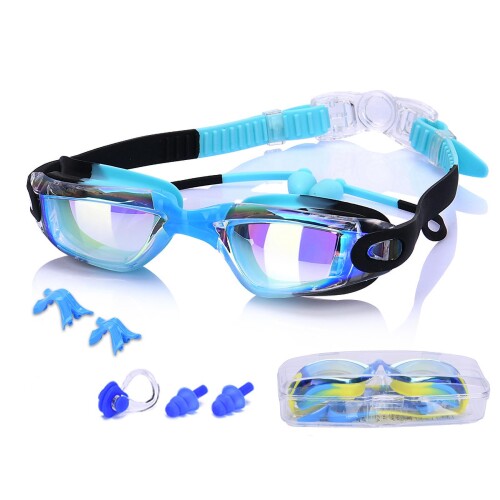 (MiniAya) 水泳ゴーグル 子供 スイムゴーグル スイミングゴーグル 2-16歳 水中メガネ 曇り止め 紫外線カット UVカット ミラー加工 柔らか シリコン 水漏れ防止 耐働撃 軽量 クリア 調整ベル