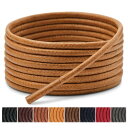 (Handshop) 2足(4本入り) ワックスブーツシューレース、ドレスシューズ用コットンラウンドシューレース,ライトブラウン 100cm