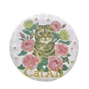 刺繍ポケットミラー 携帯 ミラー 手鏡 (ピンク) コンパクト かわいい カワイイ 猫 ねこ グッズ プレゼント