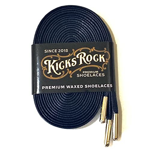 (KICKSROCK) PREMIUM WAXED SHOELACES (120cm, NAVY)