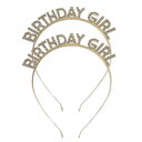 (Happy Spring) バースデー カチューシャ Birthday Girl 2個セット (金)