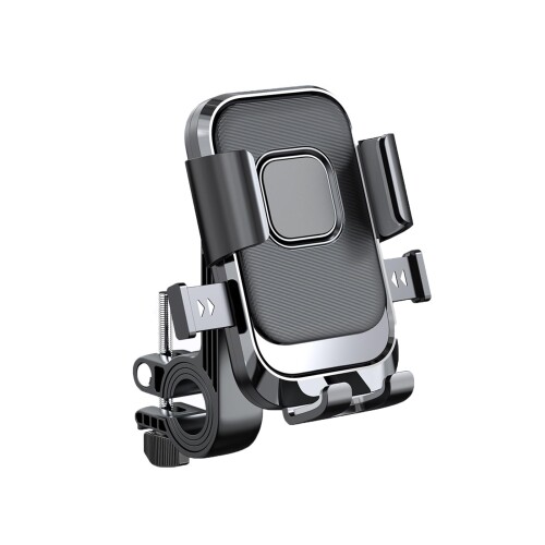 ALLVD 自転車 スマホホルダー 片手操作 角度調整 クイック取付保護スマートフォン 落下防止 振動吸収 自転車 360度回転 4.7-7.2インチ対応(ブラック)