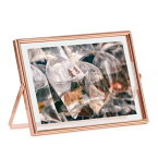 SAEGYPET 金属ガラスフォトフレーム水平表示 写真立て 17.8×12.7 cm フォトフレーム おしゃれ 卓上フォトフレームローズゴールド ホリデーウェディング家の装飾(5×7 inches, ローズゴールド)