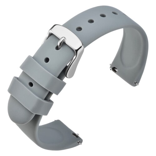 (ANNEFIT) 時計バンド 22mm シリコン 腕時計ベルト 薄型 Quick Release スマートウォッチ替えベルト無地 グレー (ANNEFIT) 時計バンド 22mm シリコン 腕時計ベルト 薄型 Quick Release スマートウォッチ替えベルト無地 グレー