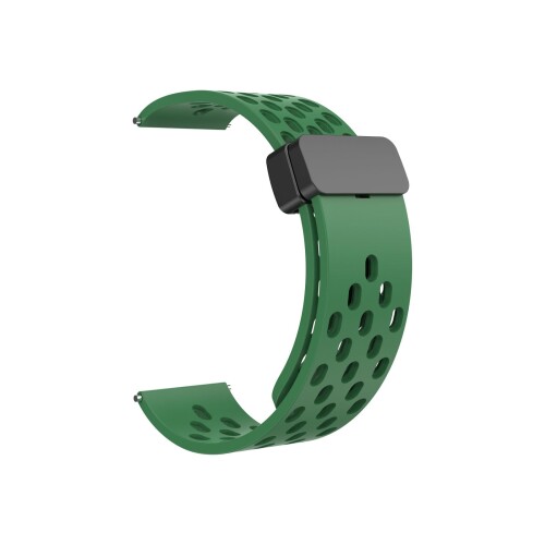 (YSuqiBB) 時計バンド20mm 22mm 多孔質通気マグネットシリコンバンド防水柔軟快適工具不要簡単交換ほとんどのスマートウォッチに適用腕時計ベルト (20mm, (1)グラスグリーン)