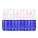 Frcolor 点鼻スプレーボトル 30ml 空容器 ミニスプレー 詰め替えボトル 遮光 プラスチック製 ドライノーズ対策 10本セット(ブルー)
