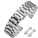 (HEYOZURY) 時計バンド ステンレス鋼 メタルバンド メタルベルト 18mm 19mm 20mm 21mm 22mm 24mm ベンドと垂直の2つのイン...