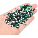 ラインストーン ネイルパーツ 1440粒 ガラス製 フラットバック ラウンド 大容量 デコ NYANDELMO エメラルド 約2.4mm ND-0189-R03-EM-2.4