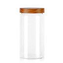 Labina Glass Storage Container Food Jars Kitchen Canister with Wood Lids and Screw feature, Wide Mouth Pantry Organization Glass Jar for Flour, Sugar, Cookie, Nuts, Candy and Spagetti