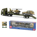 MORYTRADE トレーラートラック 自動車 おもちゃ 働く車 ミニカー 3台セット 1/64 ブラック ミリタリー
