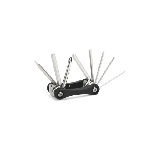 六角ビット（2mm〜6mm）とドライバーヘッドを備えた8-in-1ツール付き自転車メンテナンスツールセット 折りたたみ式コンパクト設計 硬化鋼製 ロードバイクメンテナンス用ポータブル自転