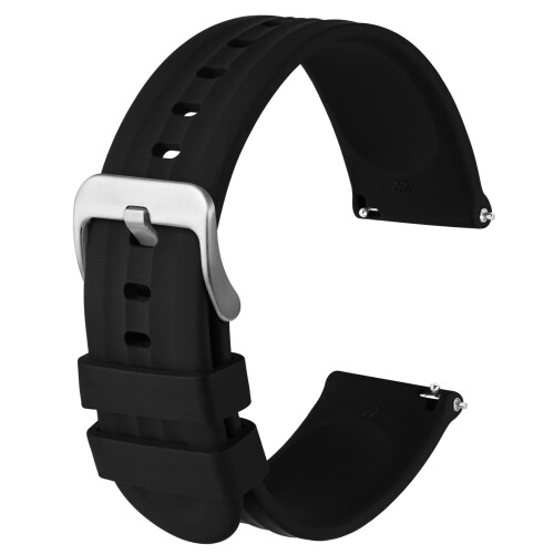 (Anbeer) 22mm 時計バンド シリコン 腕時計ベルト Quick Release 替えバンド 男性用 女性用 ロング ステンレススチールバックル (Anbeer) 22mm 時計バンド シリコン 腕時計ベルト Quick Release 替えバンド 男性用 女性用 ロング ステンレススチールバックル