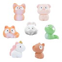 Rolin Roly ミニ 大きな目 動物 7 種類 カピバラ ピギー うさぎ ユニコーン スネーク キツネ 猫 蛇 ミニ置物 ミニチュア 可愛いフィギュア クラフト飾り 盆栽 ガーデン マイクロ風景飾り (大