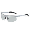 (Be&U) 偏光スポーツサングラス UV400 紫外線カット 眩しさカット&目の疲れ軽減 耐久性 ドライブ サイクリング ランニング 釣り 旅行 (グレー(シルバーフレーム))(4)