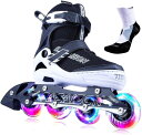 PAPAISON インラインスケート ローラースケート サイズ調整可能 発光 子供用 大人 Inline skate 女の子 男の子 初心者向 男女共用