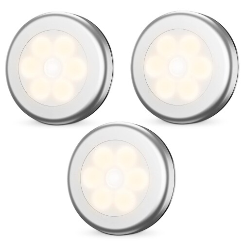 AMIR 人感センサー ライト 電池式 LEDライト テープ マグネット 磁石付き ナイトライト 室内 ワイヤレス 小型 (銀暖色)
