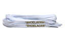 (BlackWorks) SHOELACES シューレース 左右1set 15色 120cm 140cm 160cm フラットタイプ 靴紐 平紐 スニーカーカスタム (140cm, ホワイト × ゴールド)|詳細画像
