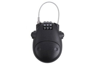 ワイヤー 巻取り式 ダイヤルロック 70cm ヘルメット スーツケース 盗難防止 コンパクト 携帯
