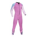 ウェットスーツ 子供 2.5mm 男女兼用 キッズ 長袖水着セット フロントジップ フルスーツ ラッシュガード マリンスポーツ ダイビング 水遊び プール 防寒保温 日焼け止め (ピンク, XS)