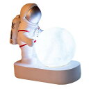 VORCOOL ナイトライト ベッドサイドランプ デスクライトデスク 宇宙飛行士ナイトランプ 電池式 宇宙飛行士置物装飾（シルバー）