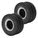 タイヤ付きゴムローダーリアホイール 耐摩耗性金属合金リアホイールハブリム タミヤRCトレーラー用 1/14 RCトレーラー用 (ブラック)