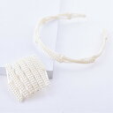 MAGPIE 折りたたみ式カチューシ ャディース ヘアアクセサリー ヘアバンド 洗顔 化粧 カチューシャ 楽に収納する 男女兼用(ホワイト&パール)