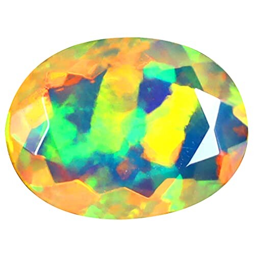 レインボーオパール ルースストーン 2.06 ct OVAL (12 x 9 mm) FLASHING 360 DEGREE MULTICOLOR RAINBOW ETHIOPIAN OPAL LOOSE GEMSTONE