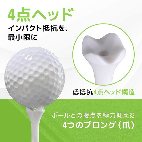 &FUN（アンドファン) ゴルフティー低抵抗ヘッド ロングティー 83mm 10本入 折れに...