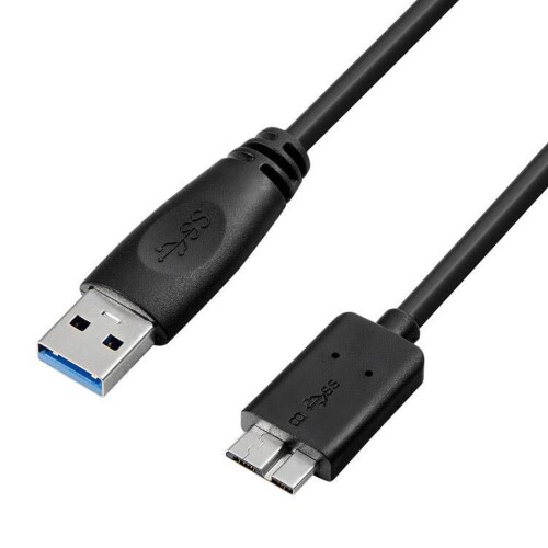 USB 3.0ケーブルMicrob型A公-マイクロB公USB 3.0マイクロケーブル高耐久PVC材質外付けHDD SSDドライブGalaxy S 5 Note 3などをサポートする