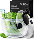 Neatness Large Salad Spinner with Drain, Bowl, and Colander - Quick and Easy Multi-Use Lettuce Spinner, Vegetable Dryer, Fruit Washer, Pasta and Fries Spinner - 5.28 Qt