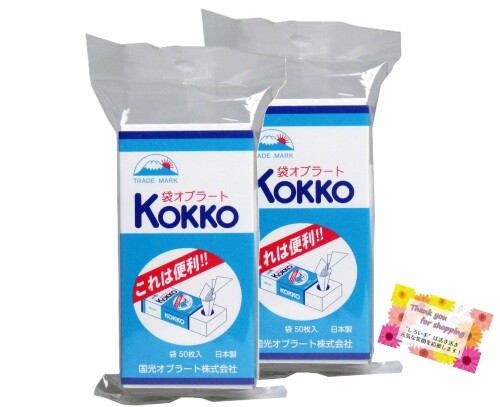 簡単に一枚ずつ取り出せて便利 国光オブラート 粉末 薬 苦い薬に 不快感を軽減 飲みやすい スタンド機能 子供・高齢者に 袋オブラート 50枚入2個セット