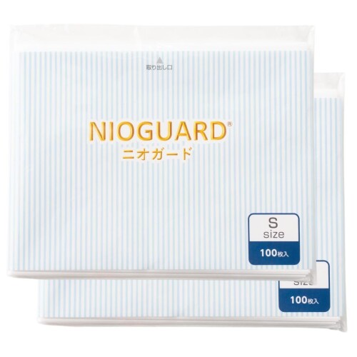 (NIOGUARD) ニオガード Sサイズ 100枚入 (2個セット) 驚きの防臭力 白 国内製造 防臭袋 ゴミ袋 生ゴミ おむつ 匂わない 防臭 処理袋 におわない袋 ゴミ箱 消臭