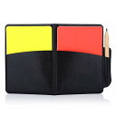 Alomejor 審判カード 警告カード サッカー フットサル 審判 用具 赤と黄色のカード 小冊子1枚 レコードカード10枚 鉛筆1本 審判用品セット (1本...