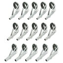 トップガイド ロッドガイド ステンレス 釣り竿 穂先 修理 15点セット (リング内径4.8mm - パイプ内径1.8/2.0/2.4mm)