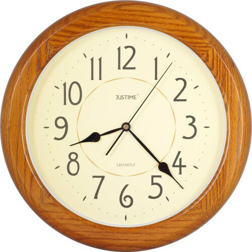 ISHIWA 14-インチ 最高 ラウンド オーク ソリッド 木材 品質 クォーツ 掛け時計 ホーム デコレーション 直径14" D.2" (35 x 5 cm) Ww0400 ナチュラルオーク