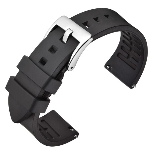 (ANNEFIT) フルオロラバー時計バンド 24mm フッ素ゴム腕時計ベルトQuick Release ブラック (ANNEFIT) フルオロラバー時計バンド 24mm フッ素ゴム腕時計ベルトQuick Release ブラック