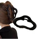 (Herbeluemily) ヘアクロー ヘアクリップ ヘアピン 髪留め シンプル 韓国 バンスクリップ マット 大きめ ブラック HM-0097-R02-BK