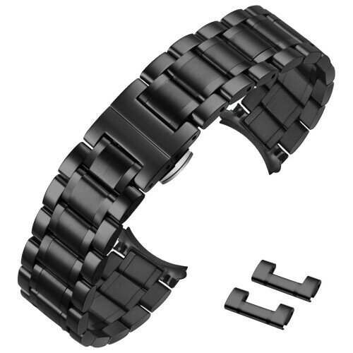 (SEUER\時仕) 時計ベルト 12mm 14mm-24mm ステンレス鋼 防水 防汗 Dバックル 両開き/観音開き尾錠 錆び難い ウォッチバンド 金属腕時計ベルト 交換工具付き ボックス付き 男女兼用(ブ