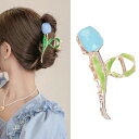 HAPVITAL バンスクリップ ヘアクリップ オフィス シンプル ヘアアクセサリー 髪飾り 人気 髪留め 韓国風 おしゃれ 贈り物 レディース用 クリップ 大きめ オフィス (青いチューリップ)