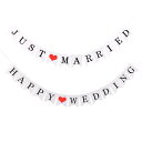 LKCCTK 結婚式用ガーランド 2種セット Happy Wedding/Just Married 前撮りや会場飾りに最適な結婚式小物